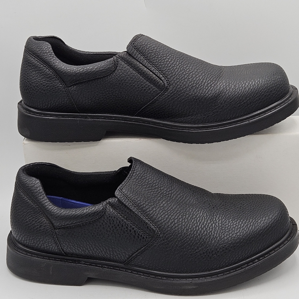 Dr Scholls Garrett Black Oil & Slip Resitant Loafer Shoes Size 11 WIDE